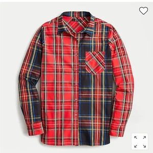 J Crew Woman's Classic-fit Shirt in Mixed Stewart Tartan Plaid